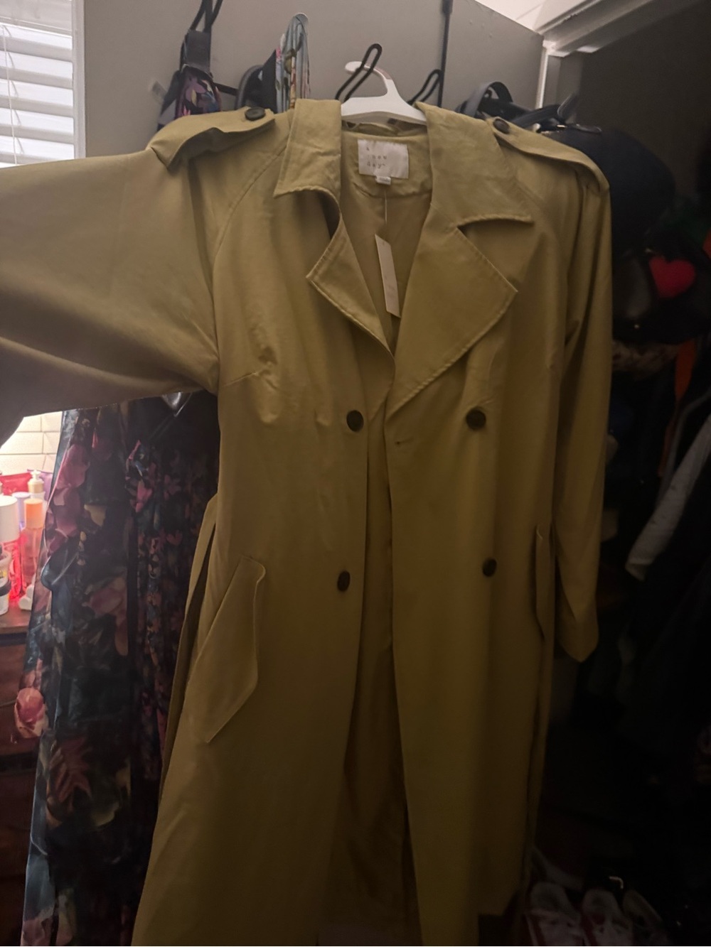 A new day Double-Breasted Women’s Trench Coat - Olive size XXl